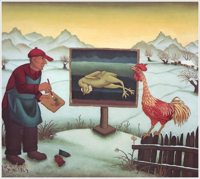 Painting in winter, 1964 - Ivan Generalic