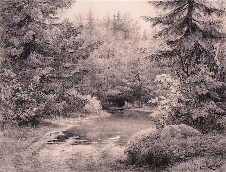 Forest Stream - Iván Shishkin