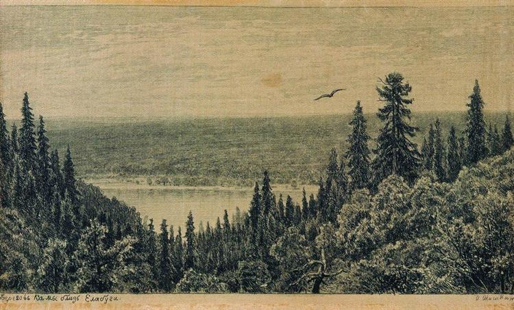 From the banks of the Kama River near Yelabuga, 1885 - Iván Shishkin