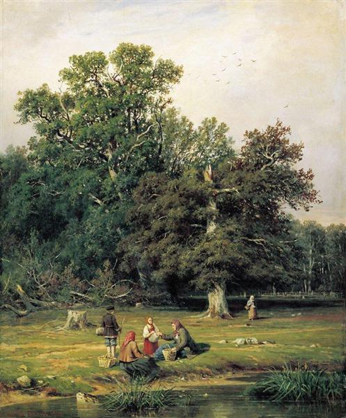 Gathering Mushrooms, 1870 - 伊凡·伊凡諾維奇·希施金