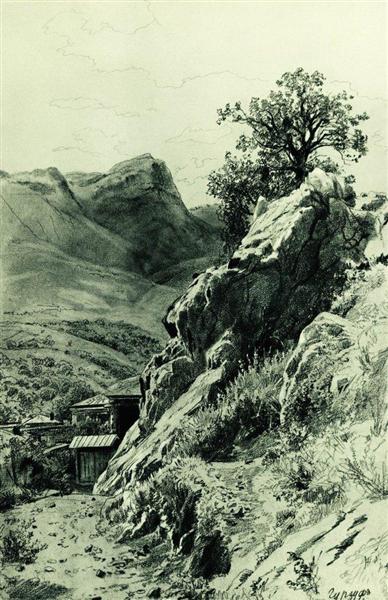 Nas montanhas próximo a Gurzuf, 1879 - Ivan Shishkin