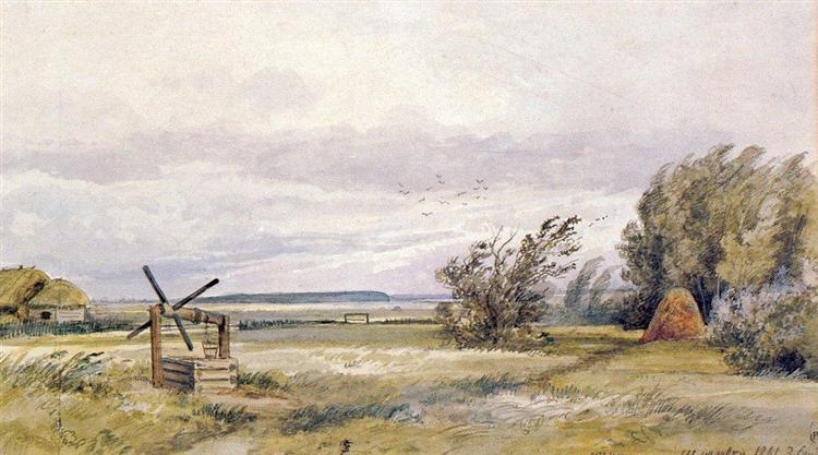 Шмелёвка. Ветреный день, 1861 - Иван Шишкин