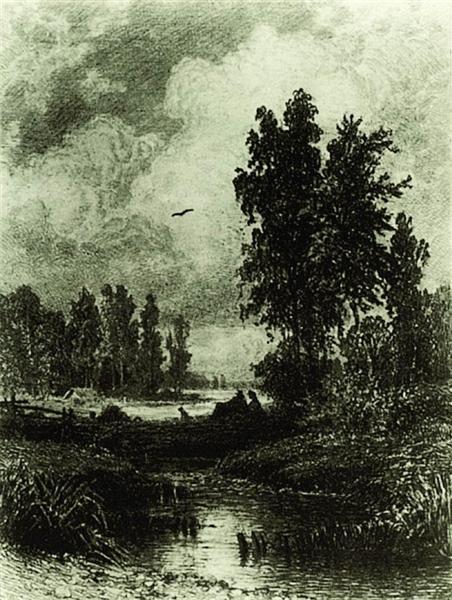 The stream, 1873 - Iván Shishkin