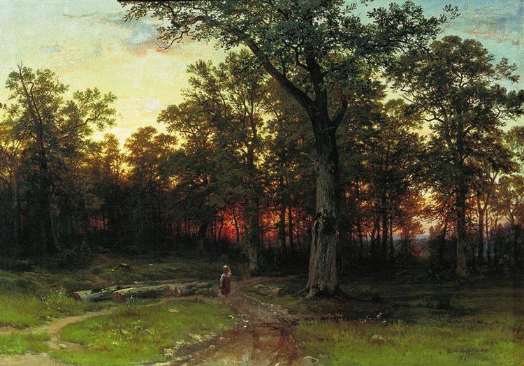 Bosque no crepúsculo, 1868 - 1869 - Ivan Shishkin