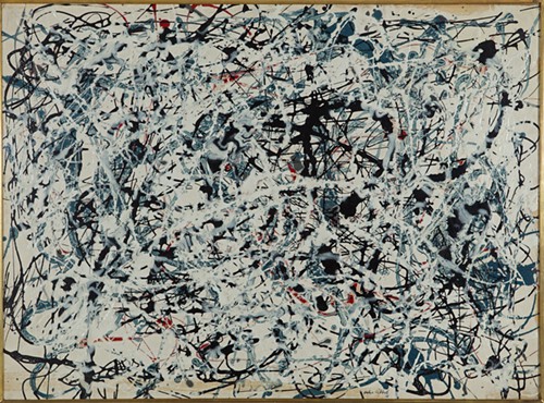 Composition (White, Black, Blue and Red on White), 1948 - Jackson Pollock