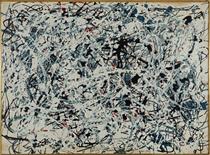 Composition (White, Black, Blue and Red on White) - Jackson Pollock