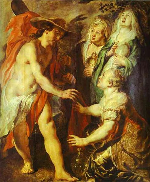 Christ Comes as a Gardener to Three Marys, c.1615 - 雅各布·乔登斯
