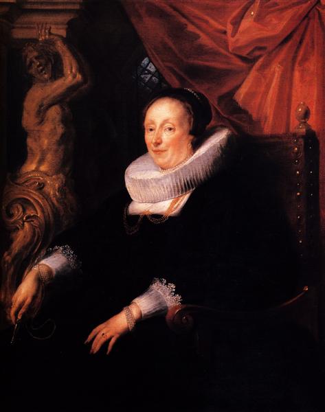 Portrait of the wife of Johan Wierts, 1635 - 雅各布·乔登斯