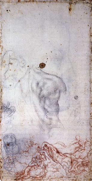 Ескіз для "Потопу", c.1550 - Джакопо Понтормо