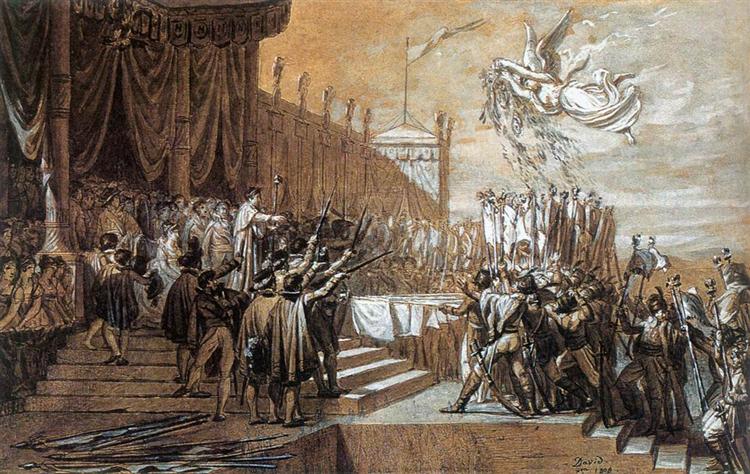 Этюд для Раздачи орлов, 1808 - Жак Луи Давид