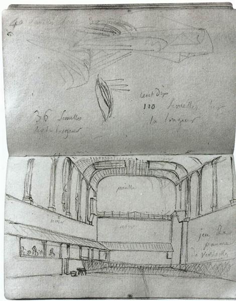 Вид интерьера Зала для игры в мяч, 1790 - 1791 - Жак Луи Давид
