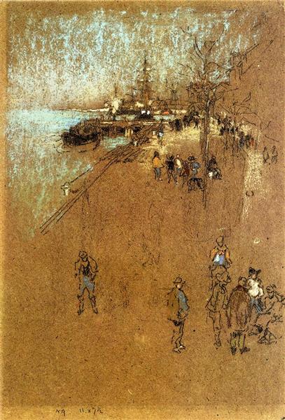 The Zattere; Harmony in Blue and Brown, 1879 - 1880 - James McNeill Whistler