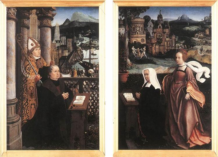 Donor with St. Nicholas and his Wife with St. Godelina - Jean Provost