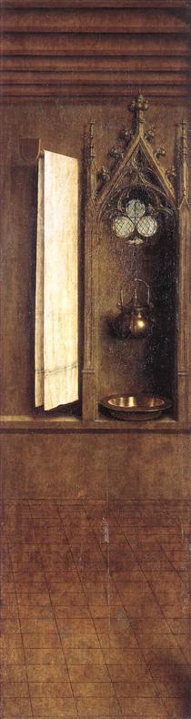 Гентский алтарь (деталь внешней стороны правой створки) - Ян ван Эйк