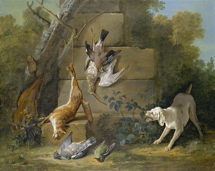Chien gardant du gibier mort, 1753 - Jean-Baptiste Oudry