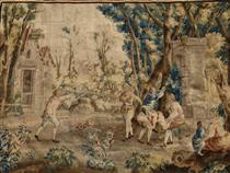Les Amusements Champêtres: Le cheval fondu (Tapestry) - Jean-Baptiste Oudry