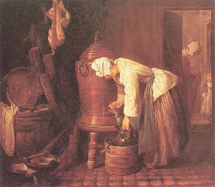 Woman Drawing Water from an Urn, 1733 - Жан Батист Сімеон Шарден