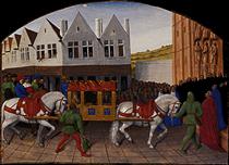 Arrival of the Emperor Charles IV in front of Saint Denis - Jean Fouquet