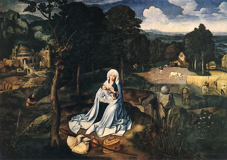 Rest During The Flight To Egypt, 1518 - 1520 - Joachim Patinier