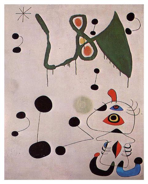 Woman and Bird in the Night, 1945 - 米羅