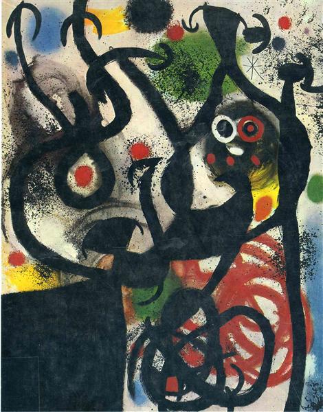 Women and Birds in the Night, 1968 - Joan Miró