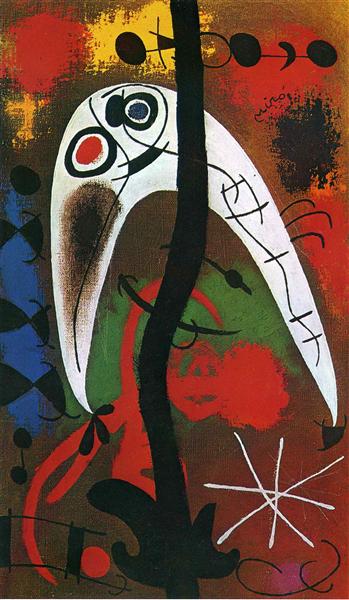 Woman and Bird in the Night - Joan Miró