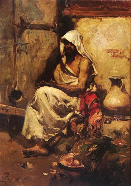 An Arab Examining a Pistol, 1881 - Хоакин Соролья