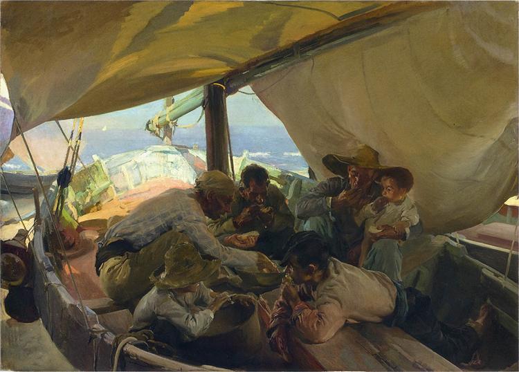 Lunch on the Boat, 1898 - 霍金‧索羅亞