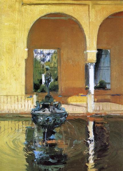 The Fountain in the Alcázar of Seville, 1908 - Хоакін Соролья