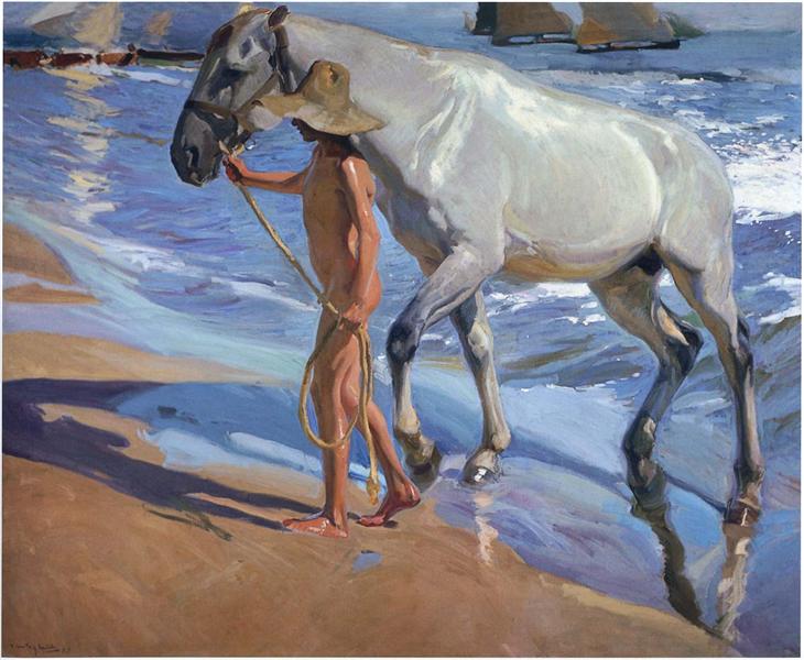 Washing the Horse, 1909 - Joaquin Sorolla