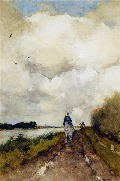 Horseman on path near Noorden - Иохан Хендрик Вейсенбрух