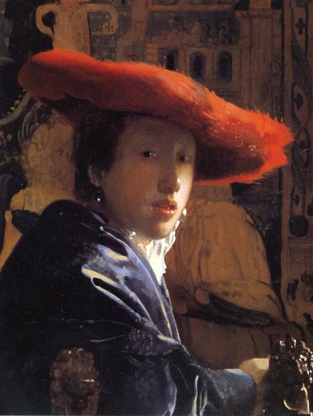 Girl With The Red Hat C 1665 C 1667 Johannes Vermeer WikiArt Org   Girl With The Red Hat !Large 