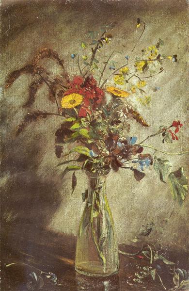 Flowers in a glass vase, c.1814 - John Constable