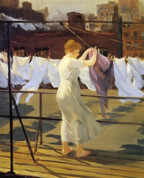 Sun and Wind on the Roof, 1915 - Джон Френч Слоан