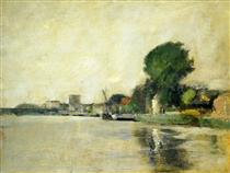 View along a River - John Henry Twachtman