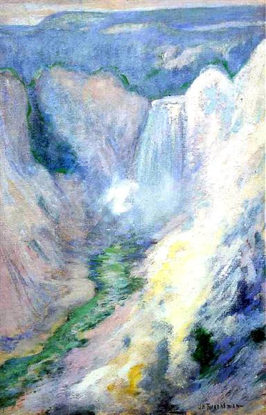 Waterfall in Yellowstone, 1895 - Джон Генри Твахтман (Tуоктмен)