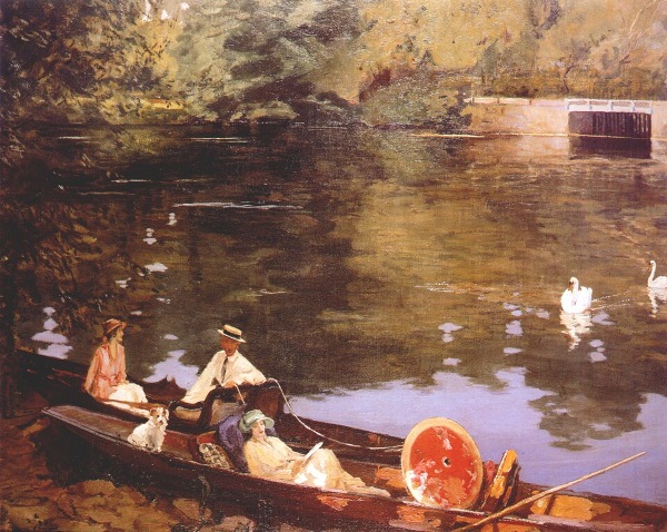 Sutton Courtenay, (Summer on the River or The Wharf), 1917 - Джон Лавери