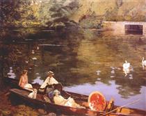 Sutton Courtenay, (Summer on the River or The Wharf) - John Lavery
