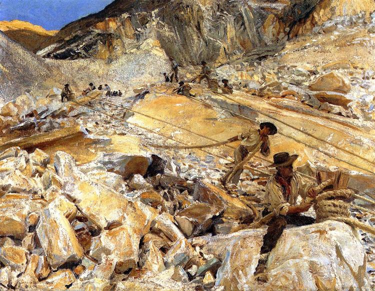 Bringing Down Marble from the Quarries in Carrara, 1911 - Джон Сінгер Сарджент
