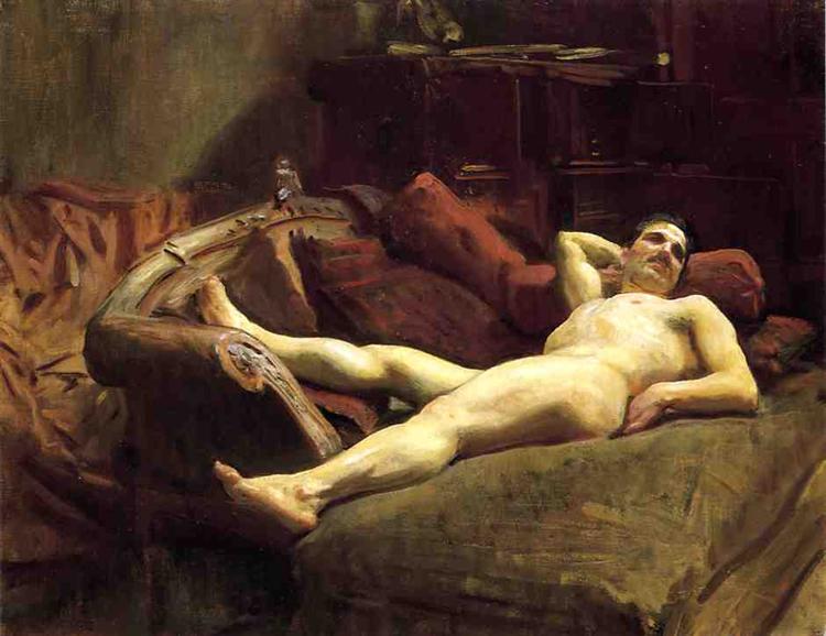 Male Model Resting, c.1895 - 薩金特