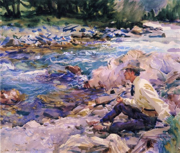 Man Seated by a Stream, 1912 - John Singer Sargent