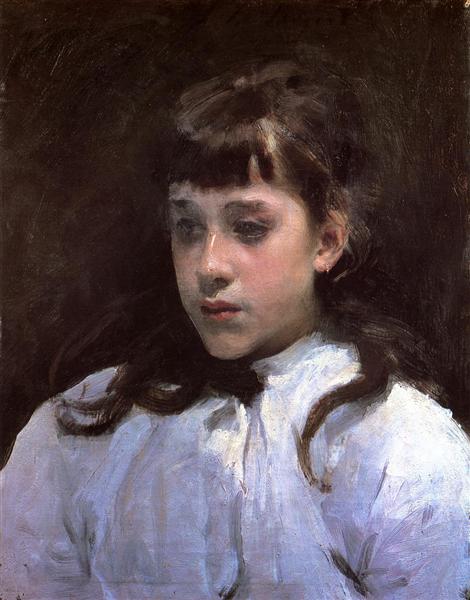 Young Girl Wearing a White Muslin Blouse, 1885 - Джон Сінгер Сарджент