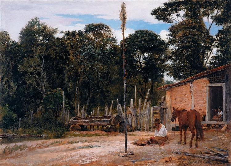Apertando o Lombilho, 1895 - Almeida Júnior