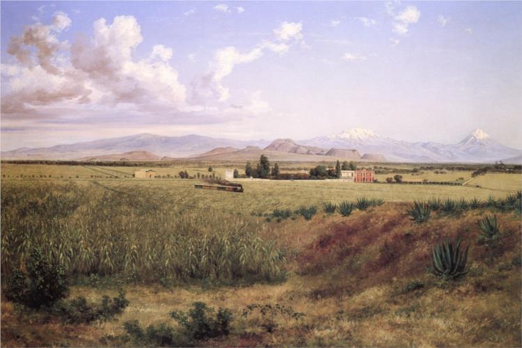 Hacienda de Coapa y los volcanes, 1897 - Хосе Марія Веласко