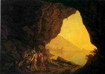 A Grotto in the Kingdom of Naples, with Banditti - Джозеф Райт