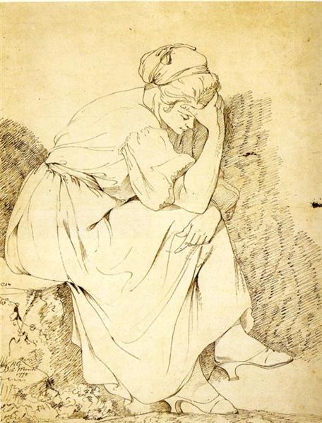 Study of Melancholy Girl, 1775 - Joseph Wright of Derby