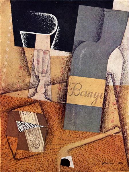 The Bottle of Banyuls, 1914 - 胡安·格里斯