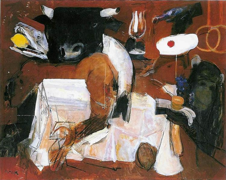 Martelo (e Três Frutos), 1991 - Julio Pomar
