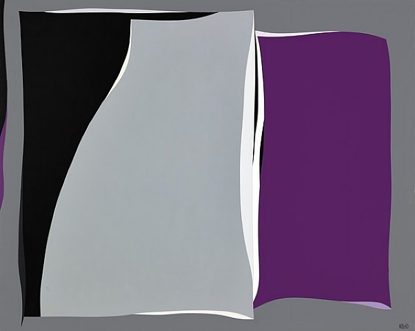 Black & Gray Curves with Purple, 1960 - Karl Benjamin