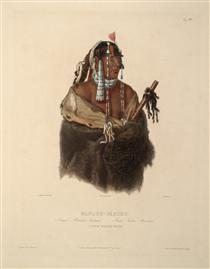 Mándeh Páhchu, a Young Mandan Indian, plate 24 from Volume 1 of 'Travels in the Interior of North America' - Карл Бодмер